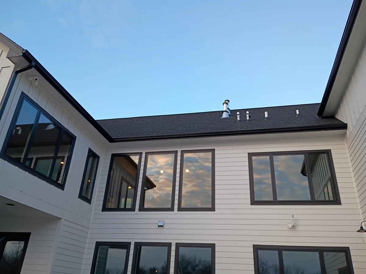 Seamless gutter installation on a home in Ankeny, Iowa